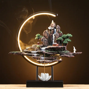Misty Mountain Incense Holder Lamp